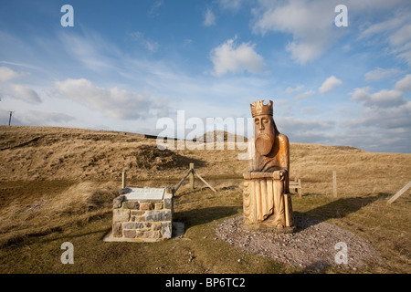 Isle of Lewis, Uig Bay, wo 78 Schachfiguren gefunden wurden, geschnitzt in Walross-Elfenbein, am äußeren Hebriden, Scotland.Photo:Jeff Gilbert Stockfoto