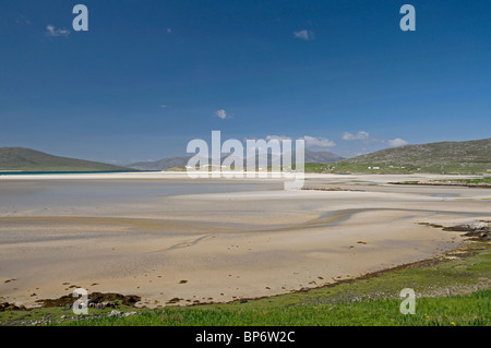 Die weitläufigen Sandstrand am Traigh Uige, aus Carnais, Harris, äußeren Hebriden, Western Isles. Schottland.  SCO 6336 Stockfoto