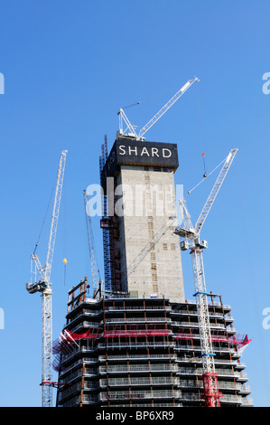 Der Shard London Bridge Wolkenkratzer unter Konstruktion, London, England, UK Stockfoto