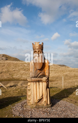 Isle of Lewis, Uig Bay, wo 78 Schachfiguren gefunden wurden, geschnitzt in Walross-Elfenbein, am äußeren Hebriden, Scotland.Photo:Jeff Gilbert Stockfoto