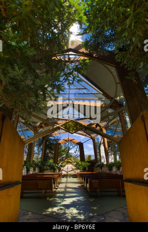 Die Wanderer-Kapelle, entworfen von Lloyd Wright, Palos Verdes Peninsula, Los Angeles County, Kalifornien Stockfoto