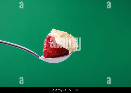 Erdbeeren und Sahne Stockfoto