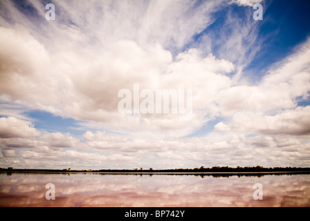 Die bemerkenswerte Salzsee, Pink Lake, unweit von Dimboola, Australien. Stockfoto