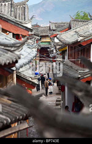 Schmale Gasse, alte Stadt Lijiang, Yunnan Province, China Stockfoto