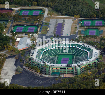 Luftbild oben Crandon Tennis Center Key Biscayne Florida Stockfoto