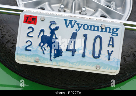 Kfz-Kennzeichen Wyoming Stockfoto