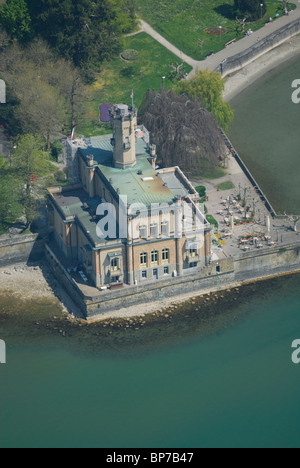 Luftaufnahme von Montfort Schloss, Langenargen, Bodensee (Bodensee), Baden Württemberg, Deutschland Stockfoto