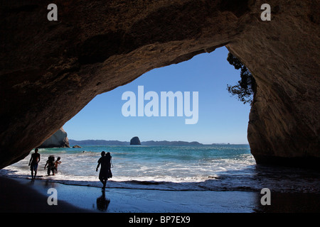 Ansichten der Cathedral Cove in Neuseeland Stockfoto