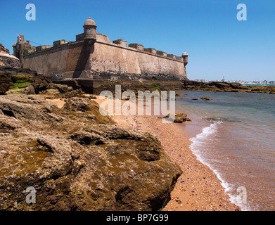 Castillo de San Sebastian, Cadiz. Andalusien, Spanien. Stockfoto