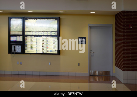 Familie Ruheraum und Karte auf der Ohio Turnpike Blue Heron Service plaza Stockfoto