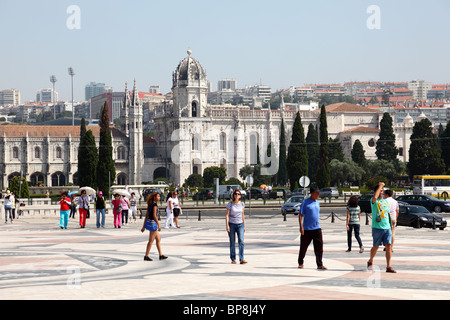 Kloster der Hieronymuskloster und Turm von Belem in Lissabon, Portugal Stockfoto