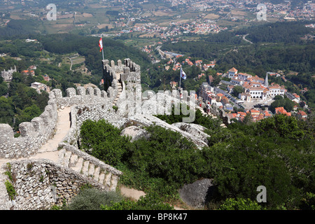 Burg der Mauren (Castelo Dos Mouros) in Sintra, Portugal Stockfoto