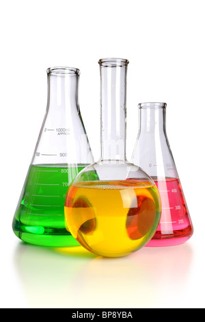 Laborglas auf weißem Hintergrund - mit Beschneidungspfad Stockfoto