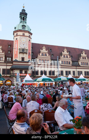 Veranstaltung am Marktplatz, altes Rathaus, Leipzig, Sachsen, Deutschland Stockfoto