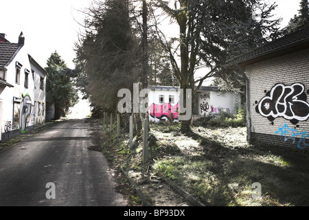 Leere Häuser, alt-Holz, Jüchen, Nordrhein-Westfalen, Deutschland Stockfoto