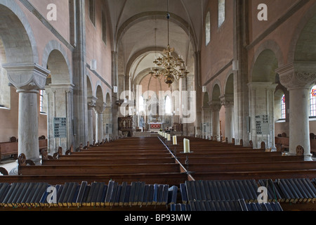 Innenraum der Stiftskirche, Klosterkirche, Wunstorf, Region Hannover, Niedersachsen, Norddeutschland Stockfoto