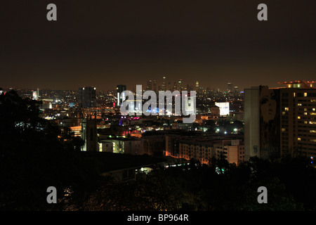 Holly Wood, Downtown Los Angeles bei Nacht, Los Angeles, Kalifornien, USA Stockfoto