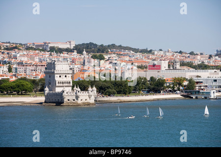 Torre de Belem Turm auf den Tejo, Lissabon, Lissabon, Portugal Stockfoto