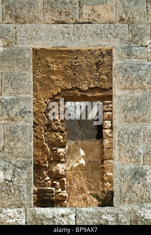 Nahaufnahme von einem zerstörten Haus im Libanon Nahost Stockfoto