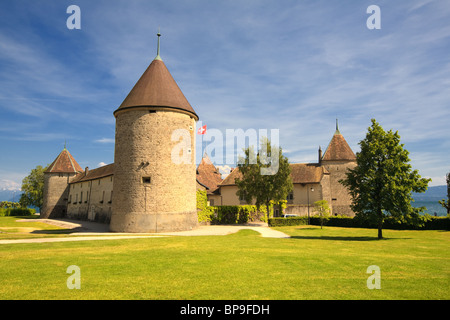 Rolle der Burg am Genfer See Kanton Waadt in der Schweiz Stockfoto