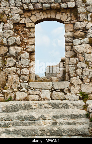 Nahaufnahme von einem zerstörten Haus im Libanon Nahost Stockfoto