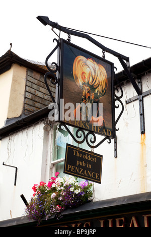 Die Türken den Kopf des älteste Pub in Penzance Stockfoto