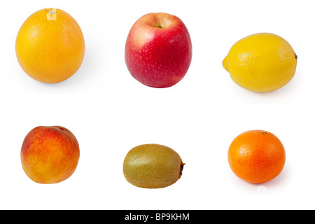 reifen Früchten isoliert auf einem weißen Hintergrund weißen Hintergrund mit Beschneidungspfad Stockfoto