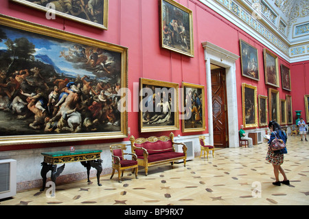 Große italienische Oberlicht Halle, Eremitage, Sankt Petersburg, Nordwest-Region, Russland Stockfoto