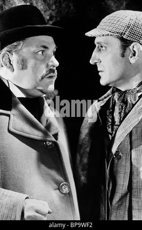 NIGEL BRUCE, Basil Rathbone, DIE ABENTEUER DES SHERLOCK HOLMES, 1939 Stockfoto