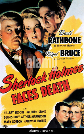 NIGEL BRUCE, HILLARY BROOKE &, SHERLOCK HOLMES Gesichter des Todes, 1943 Stockfoto