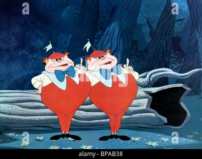 TWEEDLEDUM und TWEEDLEDEE Alice im Wunderland, 1951 Stockfoto