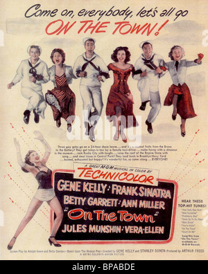 FILM POSTER MIT FRANK SINATRA, gene kelly, AUF DIE STADT, 1949 Stockfoto