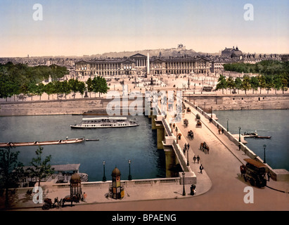 Platz De La Concorde, Paris, Frankreich um 1900 Stockfoto