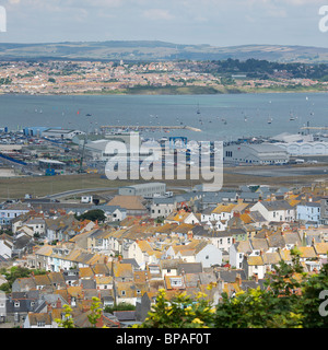 Luftaufnahme des Hafen von Portland, Weymouth, Dorset, Großbritannien Stockfoto