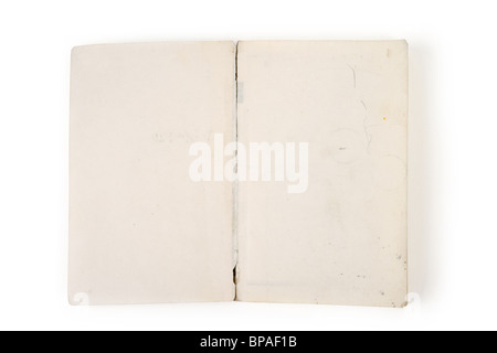 ein Notebook mit weißem Hintergrund hautnah Stockfoto
