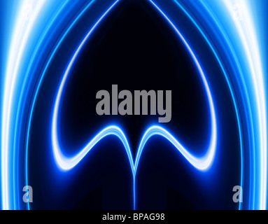 Gefettete Lichtmuster auf blauem Hintergrund personifiziert technologische Prozesse Stockfoto