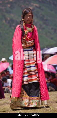 Tanz Pferd Festival Lithang Tibet Tradition China Stockfoto