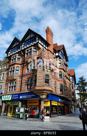 Ecke des Königs Straße und lange Zeile Nottingham England uk Stockfoto