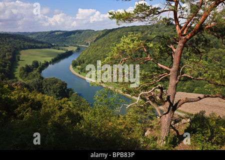 Maas von den Rochers de Freyr, Wallonien, Belgien Stockfoto