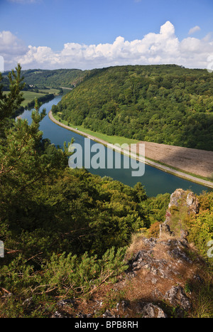 Maas von den Rochers de Freyr, Wallonien, Belgien Stockfoto