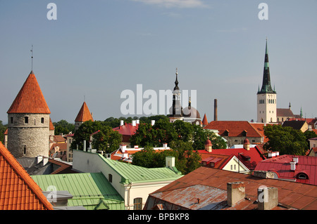 Anzeigen der alten Stadt von Wänden, Tallinn, Harjumaa, Estland Stockfoto