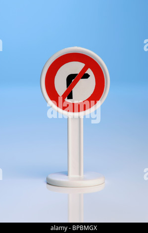 Spielzeug Nein rechts abbiegen Schild Stockfoto