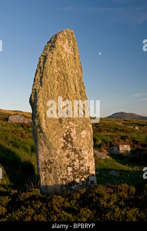 Beinn A "Charra stehenden Stein Stonybridge South Uist äußeren Hebriden, Schottland.  SCO 6385 Stockfoto