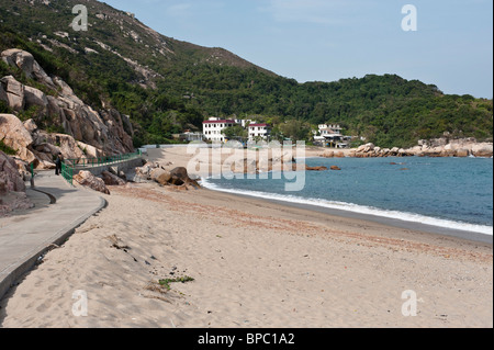 Hong Kong, der Strand zwischen Yung Shue Ha und Tung O auf South Lamma. Leer ist. Stockfoto