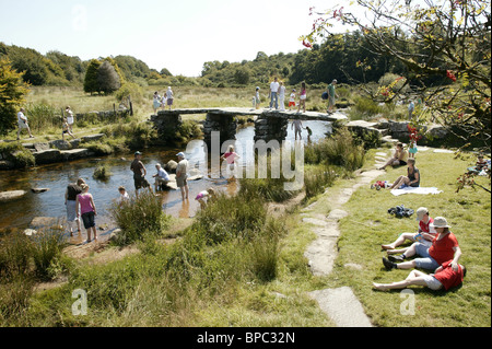 Klöppel Brücke, Postbridge, Dartmoor, Devon, UK Stockfoto