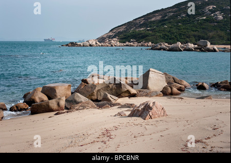 Hong Kong, der Strand zwischen Yung Shue Ha und Tung O auf South Lamma. Leer ist. Stockfoto