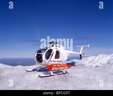 Hubschrauber, Mount Hutt Skigebiet, Südalpen, Canterbury, Neuseeland Stockfoto