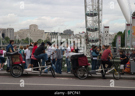 öffentliche Verkehrsmittel London Rikscha Rikscha Dreirad Stockfoto