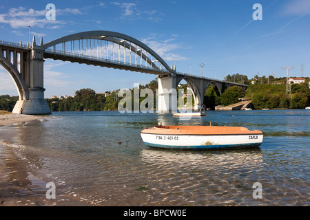 Brücke Pedrido, Ria Betanzos, La Coruña, Galicien, Spanien Stockfoto