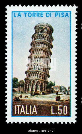 Italien - CIRCA 1970: Eine Briefmarke gedruckt in Italien zeigt den Turm von Pisa, ca. 1970 Stockfoto